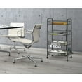 thumbnail image 1 of 4-Tier Kitchen Utility Storage Carts with Wheels, 17.5" x 10"x 33.5"Mesh Wire Basket Shelf Trolley with 5 Side Hooks, Heavy-Duty Laundry Cart Holds Detergent Bottles and Laundry Detergent, S13778, 1 of 7