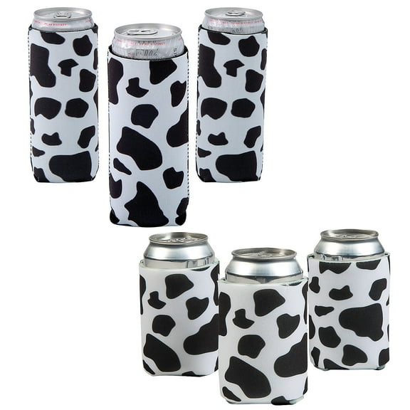 Fun Express Cow Print Regular & Slim Fit Can Cooler Kit 24 Pieces