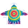 thumbnail image 7 of Colorful Rainbow Tie Dye Spiral Pattern Blanket Hoodies for Kids 6-13YR Oversize Wearable Blanket Hoodies for Boys Girls Teens, 7 of 7