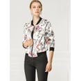 thumbnail image 4 of Dde San Patricio ChaqueDe Bombardero Floral LigeCon CremalleY Cuello Alto PaMujer Blanco M, 4 of 6