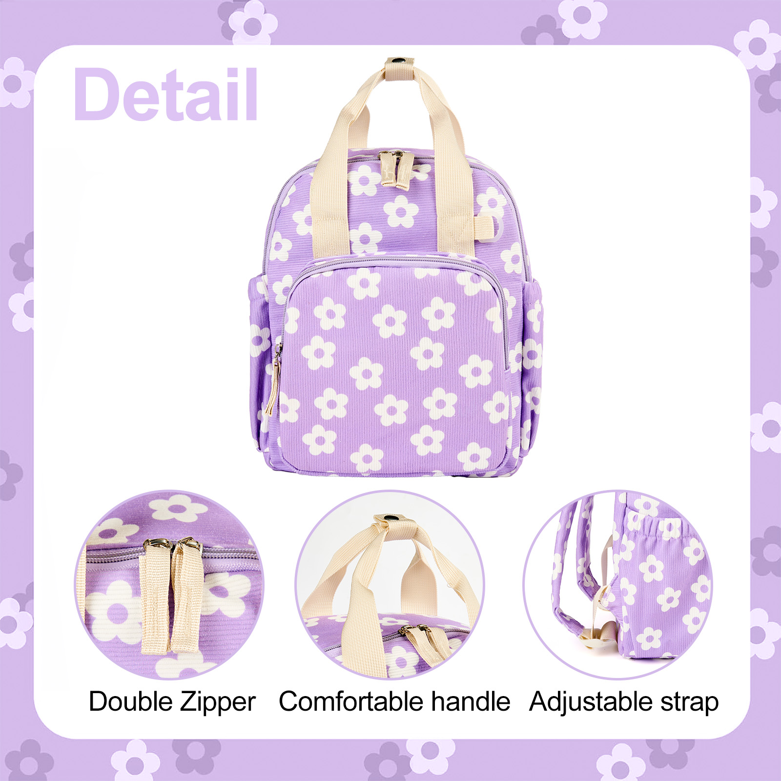 Mochila para niños pequeños de 2-4 años, linda, de 12 pulgadas, para preescolar y guardería, para niñas 7