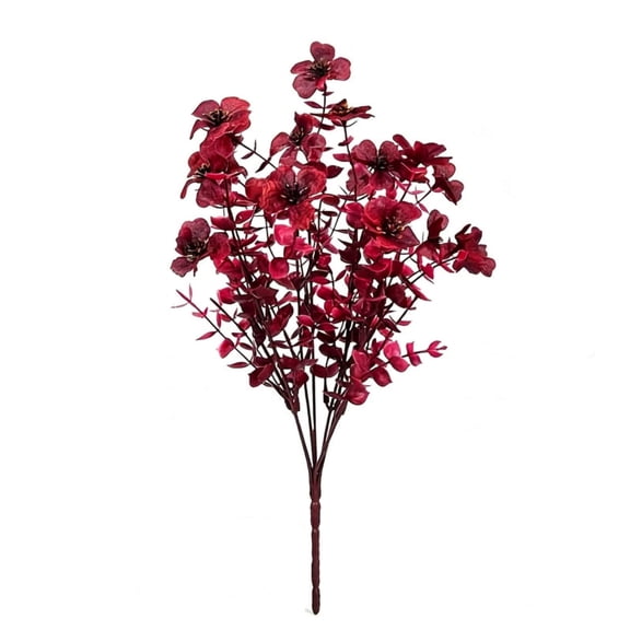 Artificial Violet Flowers Money Plant Faux Plastic Flowers For Outdoor Decor 35Cm