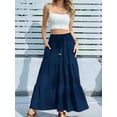 thumbnail image 6 of Women'S Spliced Pleated Midi Skirt with Pockets for Casual or Wear S, 6 of 9
