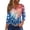 Navy #102, variant on Womens 250th Anniversary USA Shirts 3/4 Sleeve Tshirts Casual USA Flag Print Tops 4th of July Celebration Party Pullover Independence Day Patriotic V Neck 1776-2026 Blouses White 2XL