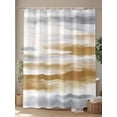 thumbnail image 4 of Brown Gray White Shower Curtain Set, Waterproof Shower Curtains for Bathroom, Vintage Rustic Abstract Mottled Art Washable Fabric Cloth Bath Curtain for Bathtub Decoration with Hooks 72x78 Inches, 4 of 6
