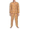 thumbnail image 3 of Picia Dachshund Dog Puppy Pattern Men’s Long-Sleeve Sleepwear Set - Soft 2-Piece Loungewear with Pockets, Comfy PJs for Relaxing Nights-Medium, 3 of 7