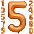thumbnail image 1 of Globos con números de aluminio LVMOQIQIU, color naranja, 5 x 40 pulgadas, 1 of 6