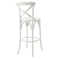 thumbnail image 3 of Bar Stool Chair Barstool, White, Wood, Pub Cafe Bistro Dining Kitchen Hospitality Restaurant, Modern Contemporary HB33833, 3 of 11