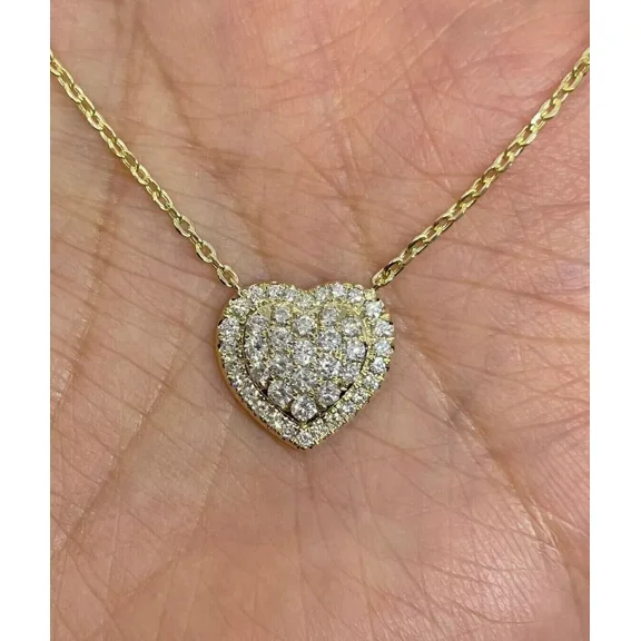 2Ct Lab Created Diamond Women's Heart Promise Pendant in 14K Yellow Gold Plated