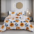 thumbnail image 1 of Yellow Floral Duvet Cover Set Flowers Double-sided Printing Bedding Set Ultra Soft Microfiber Comforter Cover with 2 Pillowcases, 1 of 7