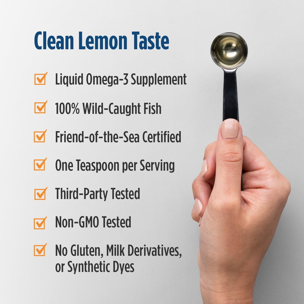 Nordic Naturals Omega-3D Liquid, Lemon, 1560 Mg, Immune Support, 8 Oz