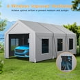 thumbnail image 2 of Dovov 10 x 20 ft Heavy Duty Carport, Portable Garage Metal Car Port Canopy Storage Shelter Tent with 6 Roll-up Ventilated Windows & Removable Sidewalls, Light Gray, 2 of 9