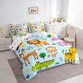 thumbnail image 3 of Manfei Lion Tiger Monkey Deer 7-Piece Bedding Comforter Set,Cartoon Animal King Bedding Sets,Kawaii Cute Ultra Soft Bed Sheets,Super Cozy Wildlife Bedroom Decoration,Reversible, 3 of 6