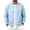 Sky Blue, variant on Men's Lightweight Snap Button Baseball Jackets with Side Pockets Stand Collar Long Sleeve Linen Casual Outerwear