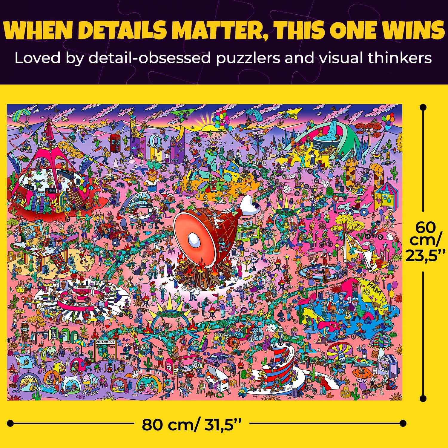 Quokka 1000 Piece Puzzle for Adult – Desert Whirl Jigsaw Puzzles with Hidden Secrets – Detailed Visual Puzzle Game
