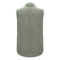 thumbnail image 5 of Green Womens Tops Womens Sleeveless Tops Casual Down Collared Shirt Linen Tank Tops Loose Fit Blouse Work Outfits Shirts for Women, 5 of 6
