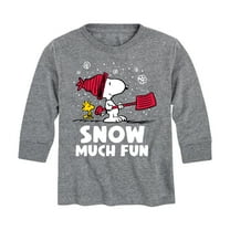 Peanuts - Snoopy and Woodstock Snow Much Fun - Toddler And Youth Long Sleeve Graphic T-Shirt