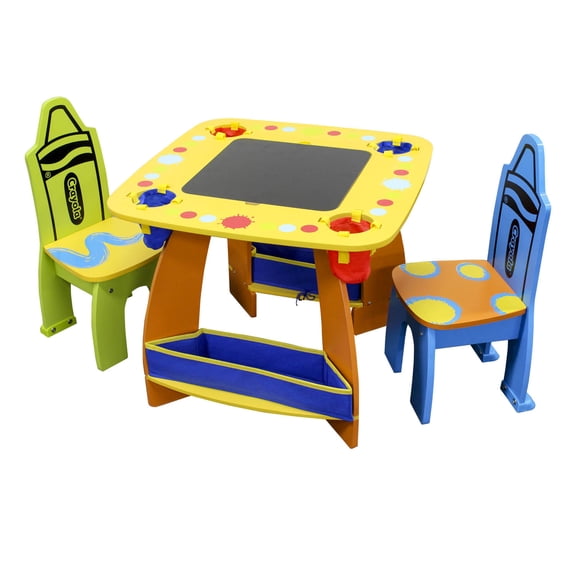 Grow'n Up Crayola Kids Wooden Multi-Color Activity Table and Chair Set for Ages 3 to 8
