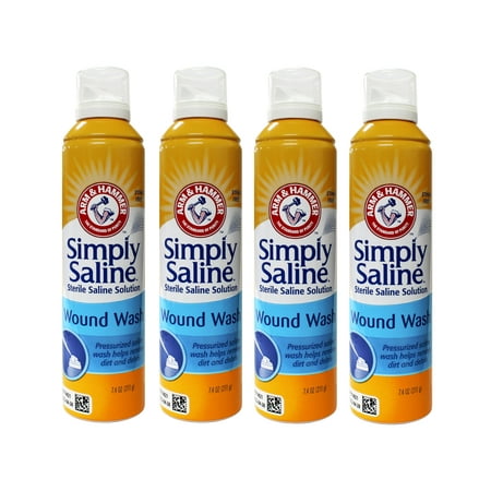 Arm & Hammer Simply Saline Wound Wash 7.4 Ounce - 4 Pack