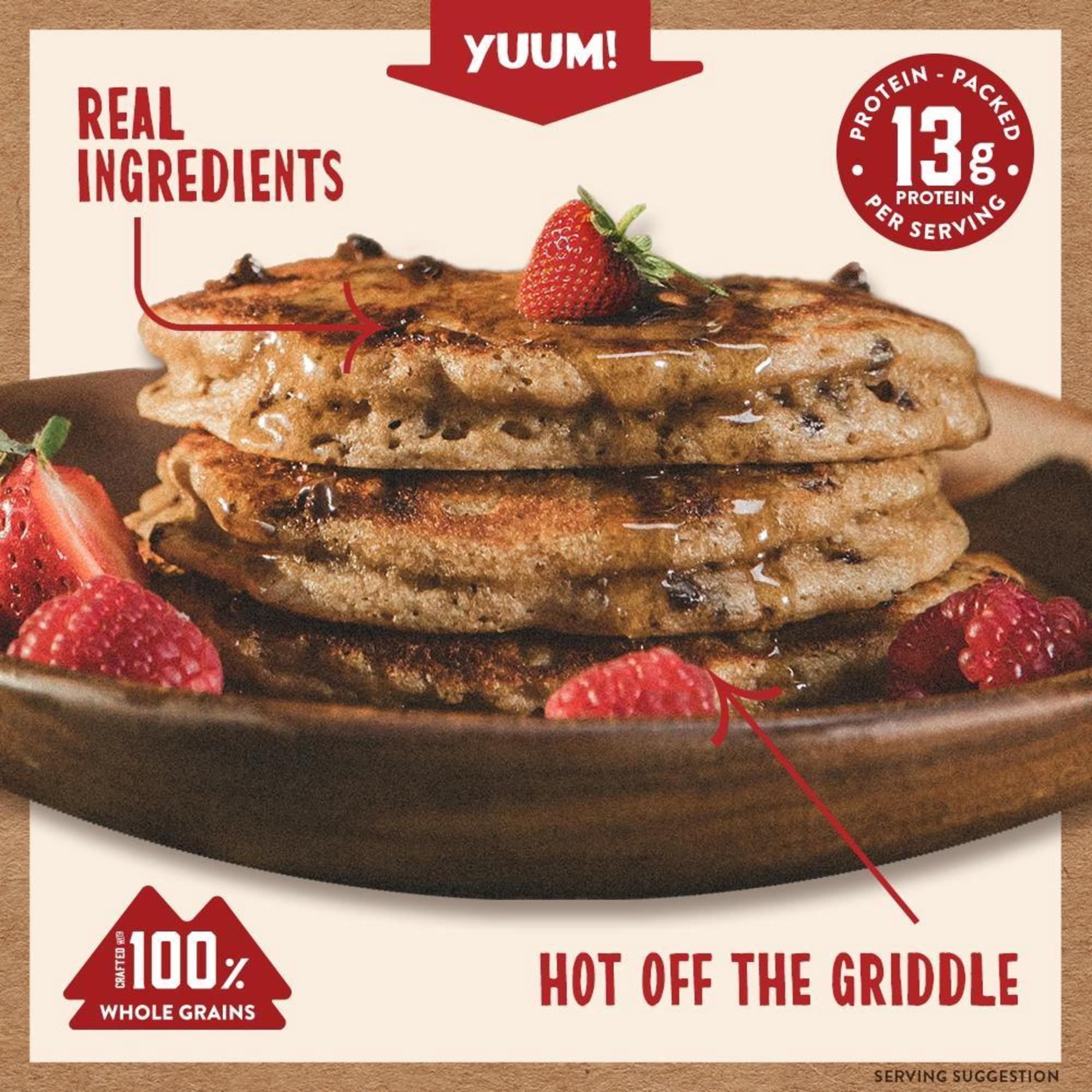 (2 pack) Kodiak Protein-Packed Power Cakes Chocolate Chip Pancake and Waffle Mix, 18 oz Box
