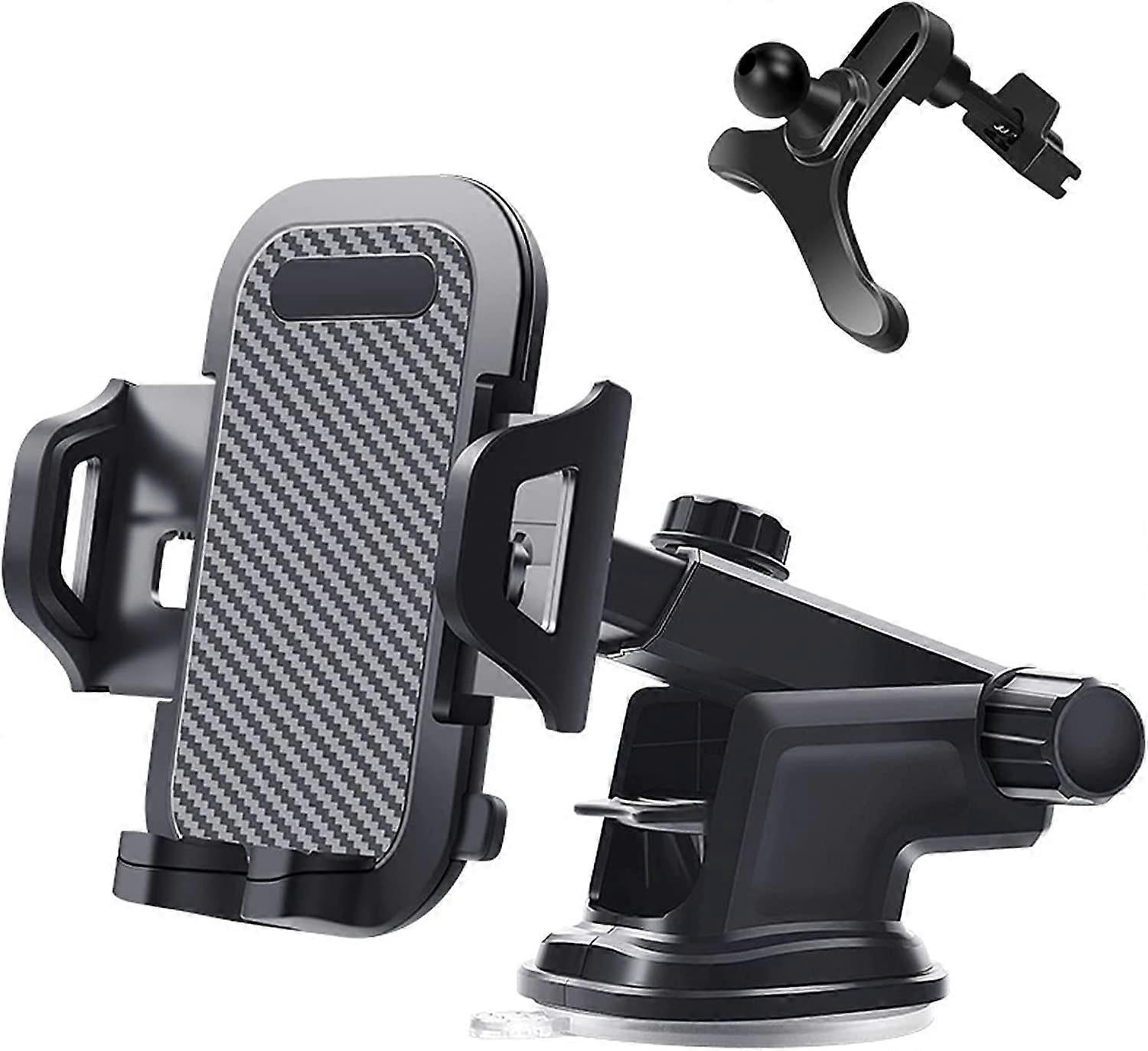 Phone Holder Car Phone Mount Military Grade Suction 360 Rotation Car Shockproof Dashboard Windshield Vent Universal Hands Free Mount Holder