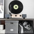 thumbnail image 5 of ZEDKEHO Caja de almacenamiento de discos de vinilo, juego de 2 – Almacenamiento de álbumes con capacidad para más de 100 discos individuales, caja organizadora decorativa de almacenamiento LP con tapa, 5 of 5
