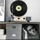thumbnail image 5 of ZEDKEHO Caja de almacenamiento de discos de vinilo, juego de 2 – Almacenamiento de álbumes con capacidad para más de 100 discos individuales, caja organizadora decorativa de almacenamiento LP con tapa, 5 of 5