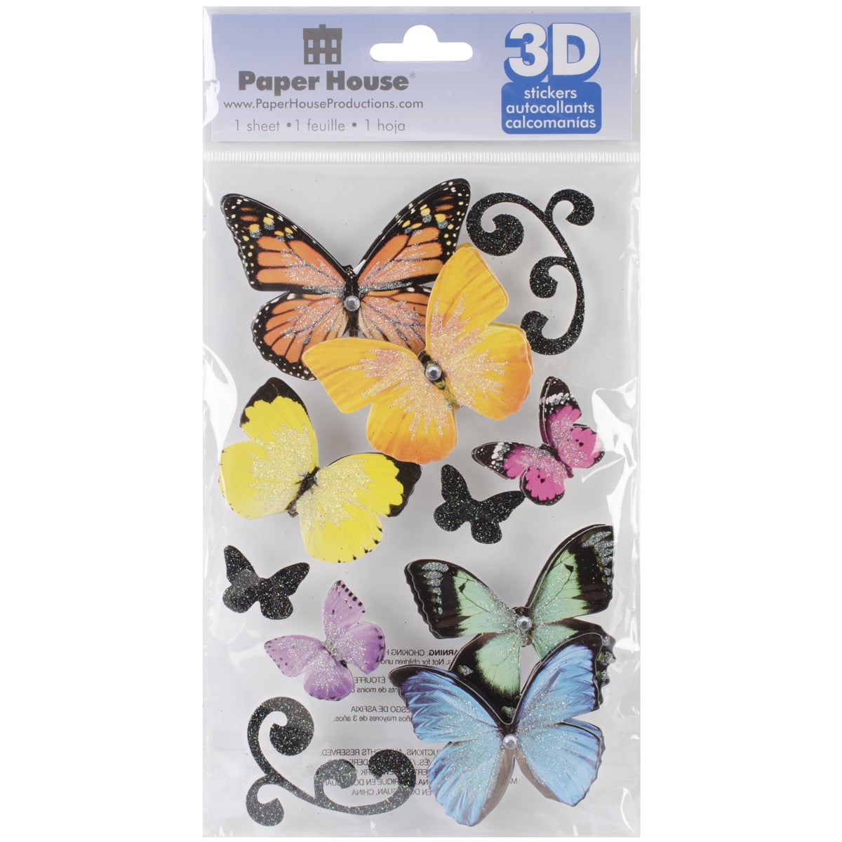 Paper House Sticker 3D Butterflies