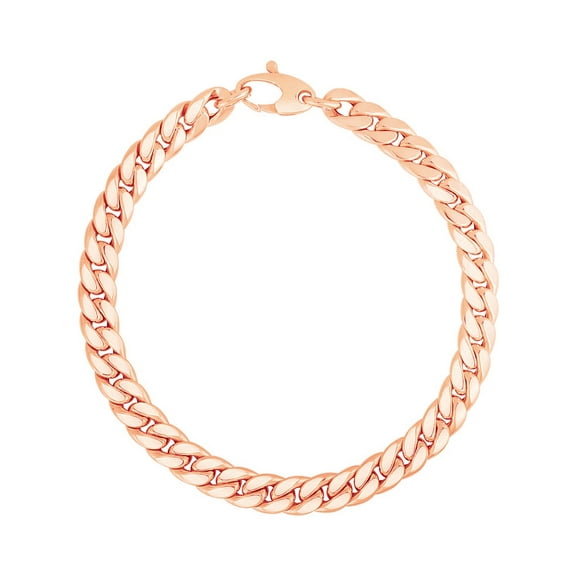 14K Rose Gold Cuban Link Bracelet Size 7.25 inches