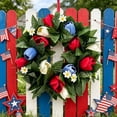 thumbnail image 5 of Nkmbld 4th of July Patriotic Wreath Decorations, Independence Day Star Wreath Red White Blue Spring Door Wreath for Veterans Day, Memorial Day Decor, 5 of 8