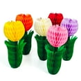 thumbnail image 4 of Sylvtty Spring Tulip Flower Honeycomb Centerpieces Paper Tulip Floral Honeycomb Ceiling Hanging Decoration for Office Home Wedding Birthday Decor, 4 of 7