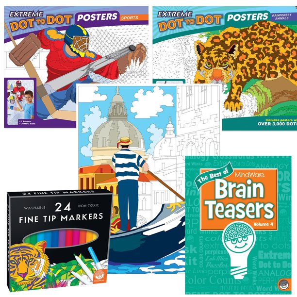 Extreme Dot to Dot Poster Pack set of 3 with 24 markers and BONUS ...