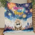thumbnail image 3 of Happy New Year with Persian Fireworks Holiday Xmas Winter 2025 Quilt Blanket Cat Lover Kitten Owner Gifts Cozy Comforter Throw Blanket - 00025, 3 of 5