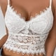 thumbnail image 1 of Top corto de encaje para mujer, cuello en V, tirantes finos, sin mangas, ajustado, camisola, 1 of 4