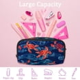thumbnail image 4 of MUOOUM Pencil Case, Red Sea Turtle on Stripe Large Capacity Pencil Pouch Stationery Pen Bag, 4 of 7