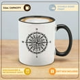 thumbnail image 2 of Shop4Ever Compass Travel North South East West Novelty Ceramic Coffee Mug Tea Cup Gift  (Black Handle 11 oz.), 2 of 4