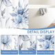 thumbnail image 3 of Dznils Cortina de Ducha de Tela Floral Azul con Ganchos, Cortina de Baño Moderna de Acuarela, 72" x 72", 3 of 9