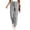 49#Gray, variant on Casual Tapered Trousers for Women Vertical Stripes Elastic Drawstring High Rise Relaxed Fit Everyday Pants with Pockets