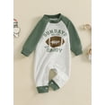 thumbnail image 6 of Elippeo Baby Boy Jumpsuit Fashion Long Sleeve Round Neck Football Print Newborn Romper Playsuit 3 6 12 18 Months, 6 of 10