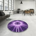 thumbnail image 4 of Ahgly Company Machine Washable Indoor Round Transitional Purple Area Rugs, 5' Round, 4 of 7