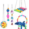 thumbnail image 3 of Juguete Interactivo Pájaros Accesorios Madera Multicolor Decorar Bola grande 5 piezas Yuyangstore Juguetes de aves, 3 of 8