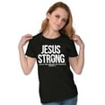 thumbnail image 3 of Jesus Strong Philippians 4:13 Bible Womens Slim Fit Graphic Tee Brisco Brands S, 3 of 5