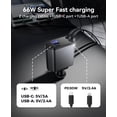 thumbnail image 4 of Cargador de coche YACAISI, retráctil, 4 en 1, 66 W, adaptador rápido, 4 of 7