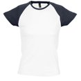thumbnail image 1 of SOLS - Camiseta de manga corta bicolor modelo Milky para mujer (Blanco/Marino), 1 of 3
