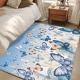 thumbnail image 5 of Rectangle Area Rug 4x6ft,Watercolor Butterfly Animal Washable Carpet Non-Slip Runner Accent Rugs Indoor Floor Mat for Bedroom Living Room Decor,Blue Gradient, 5 of 9