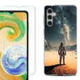 thumbnail image 1 of Shockproof Fashion Phone Case for Samsung Galaxy A13 5G, with Tempered Glass Screen Protector, by OneToughShield ® - Astronaut Milkyway, 1 of 3