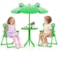 thumbnail image 3 of 4-Piece Folding Outdoor Play Set w/ Adjustable Sun Umbrella - HDPE Table, Oxford Fabric Chairs, Durable Metal Frame, 39.5" Canopy - Perfect for Backyard, Park, Beach Fun!, 3 of 11