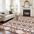 thumbnail image 2 of Large Area Rugs for Living Room Bedroom, Red Black Boho 5'x8' Rug Washable Carpet Runner Indoor Outdoor, Vintage Ethnic Tribe Abstract Art Non Slip Floor Mats Rug for Kitchen, Bathroom, 2 of 8