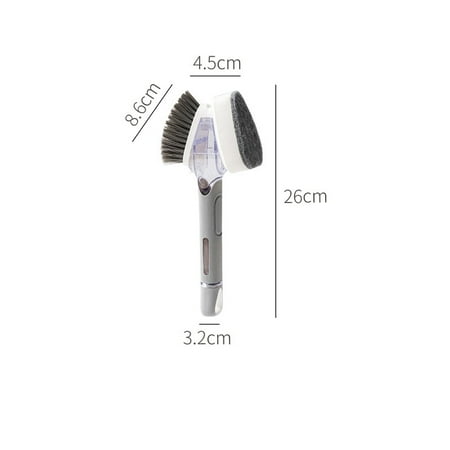

Livesture Kitchen Multi Functional Press Pot Brush Long Handle Cleaning Brush Slot Cleaner Brush Clean Window Slot Clean Tool Grey