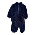 thumbnail image 2 of Coerni Girls and Toddlers Fuzzy Fleece Sweatsuit Cozy Flannel Activewear Kids Winter Warm Sherpa Thermal Set Underwear Zipper, 2 of 5